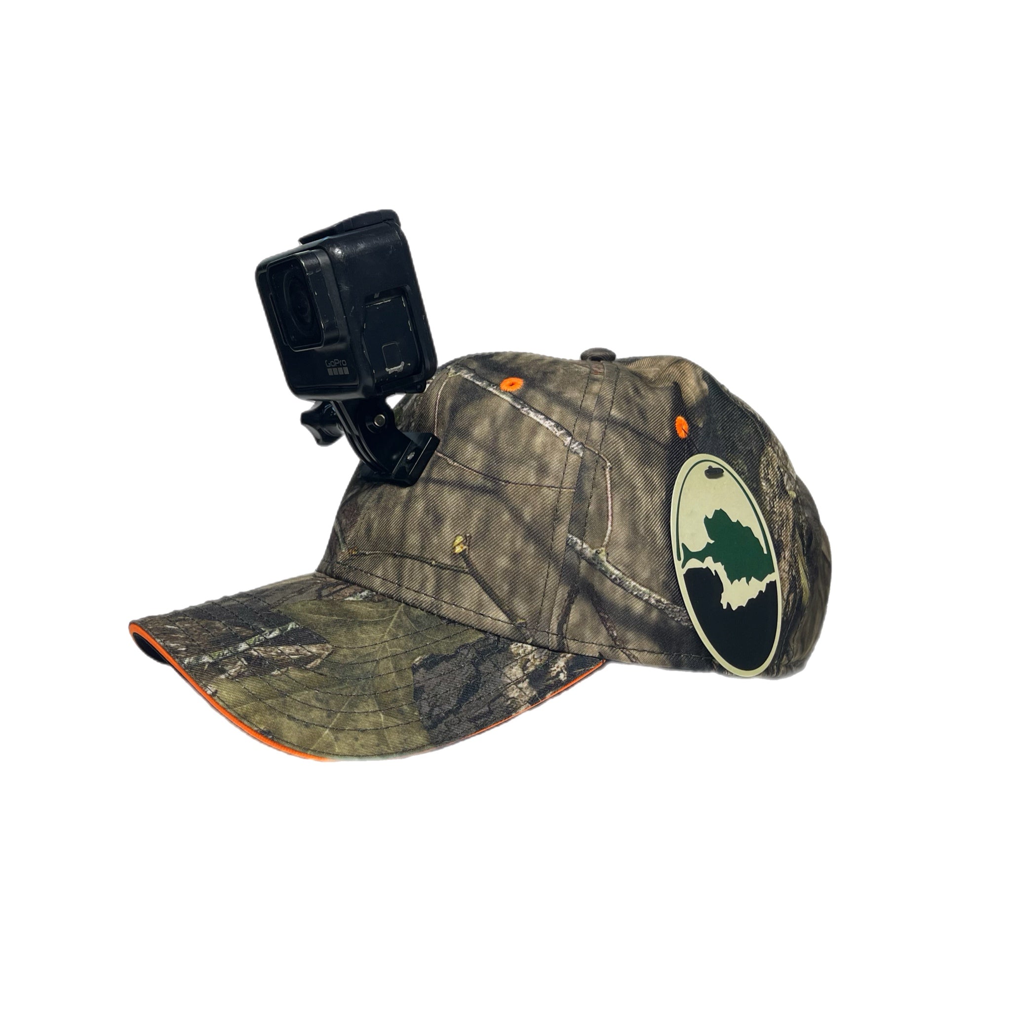 #ActionHatCustom: Mossy Oak Break Up Country Camo Curved Bill with Orange