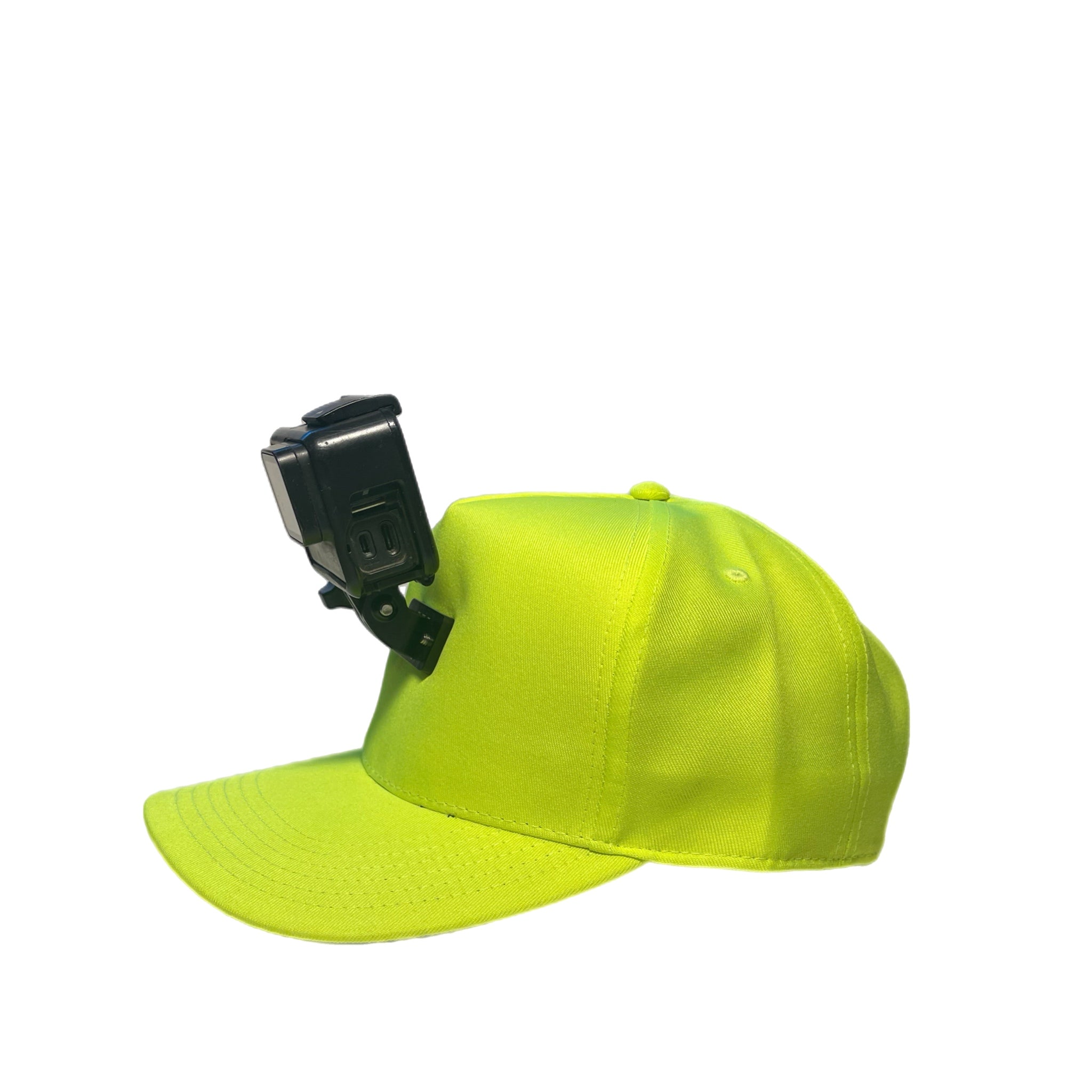 #ActionHatCustom: Hi-Viz Green 5-Panel Curved Bill