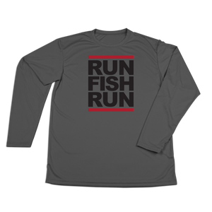 #RUNFISHRUN YOUTH Performance Long Sleeve Shirt - Black - Hat Mount for GoPro