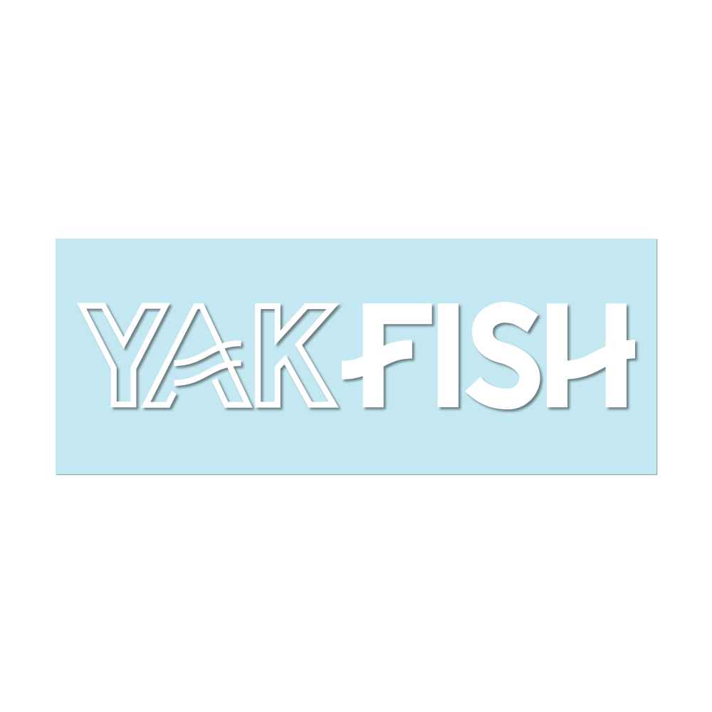 #YAKFISH Logo - 6" White Decal - Hat Mount for GoPro